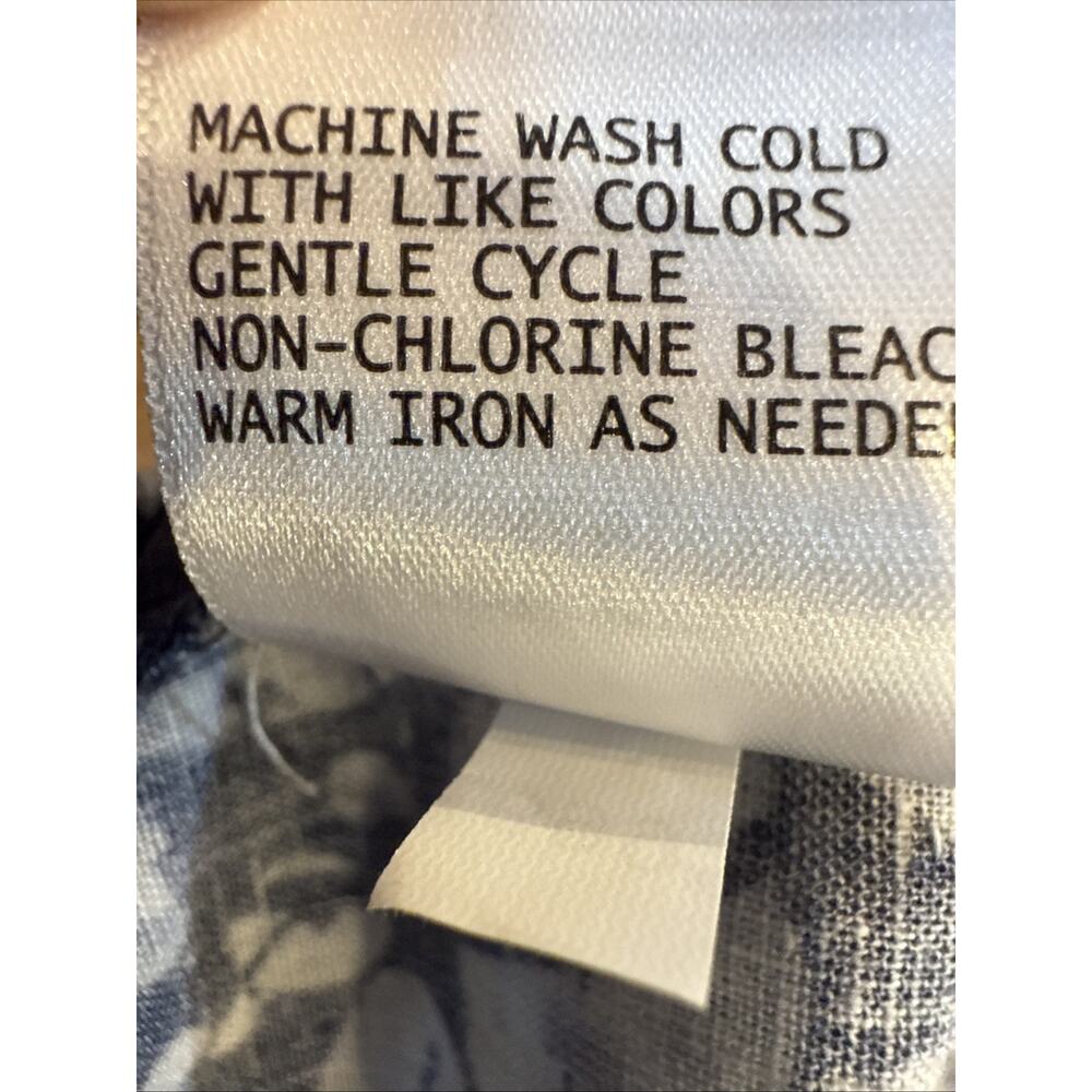 Christian Siriano Linen Blend Joggers Cargo Pockets Blue White Pull on Size S - Picture 4 of 11